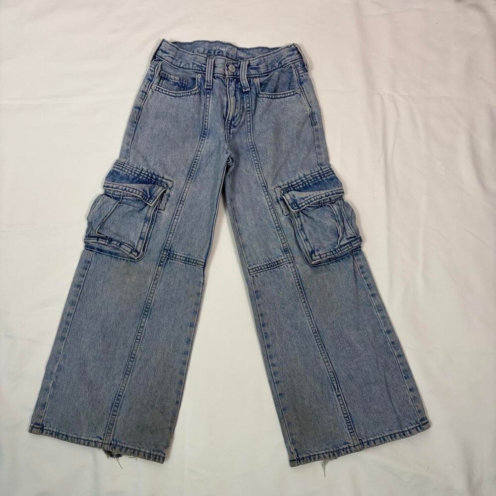 Kids blue denim cargo jeans